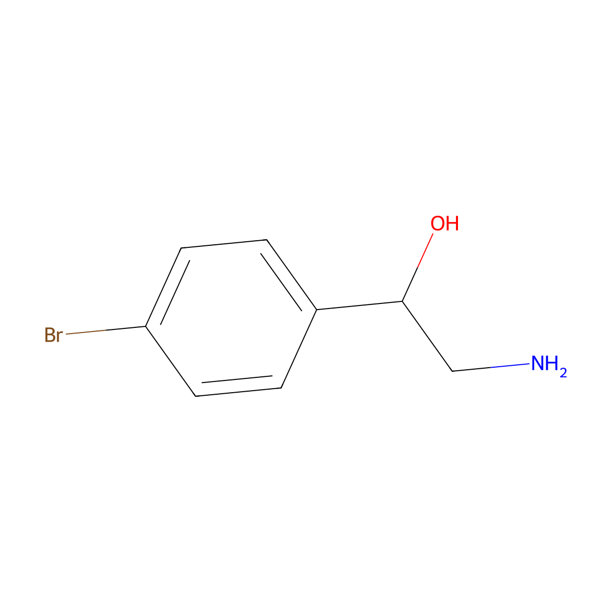 (1R)-2-amino-1-(4-bromophenyl)ethan-1-ol molecular structure, CAS 149342-39-2