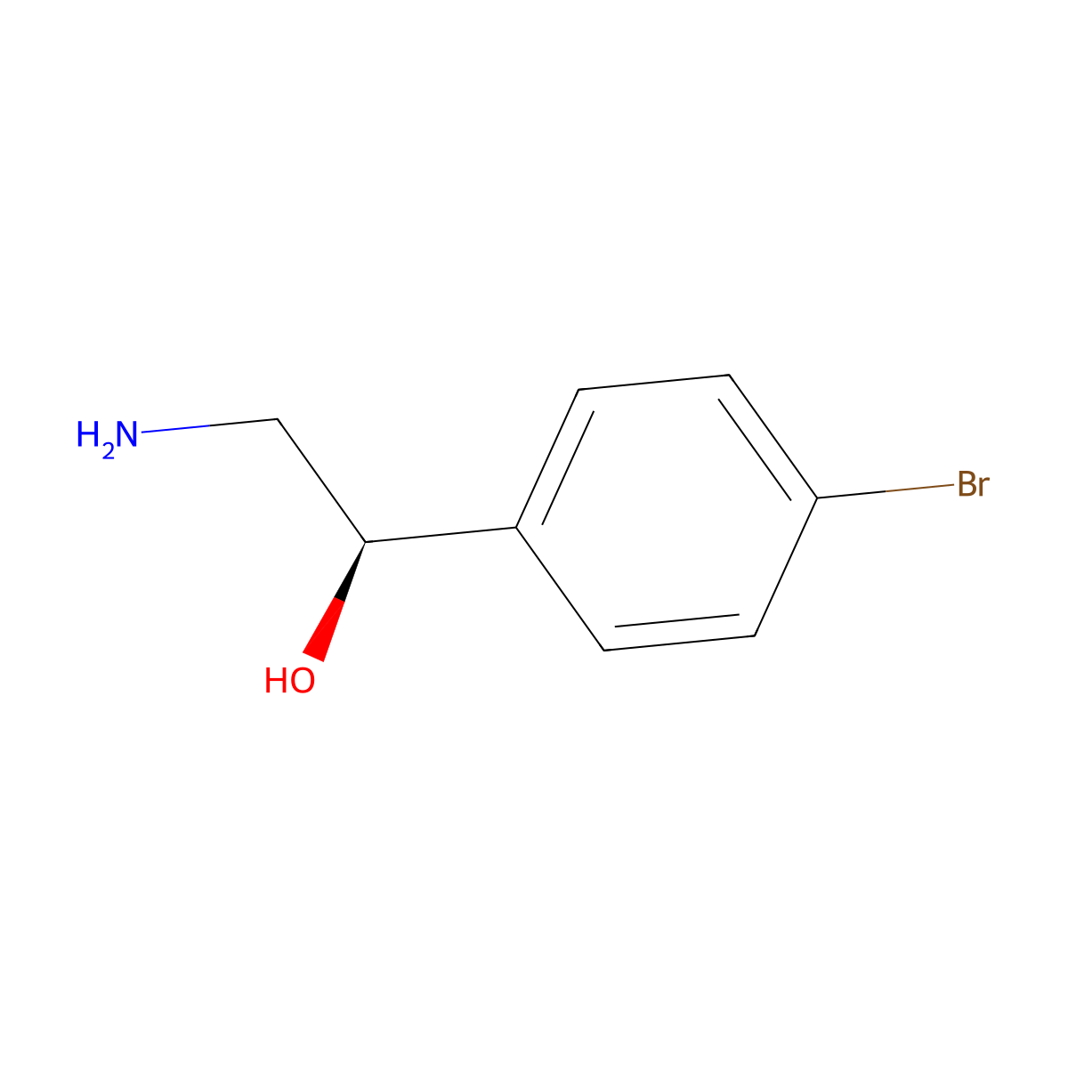 (1R)-2-amino-1-(4-bromophenyl)ethan-1-ol molecular structure, CAS 149342-39-2