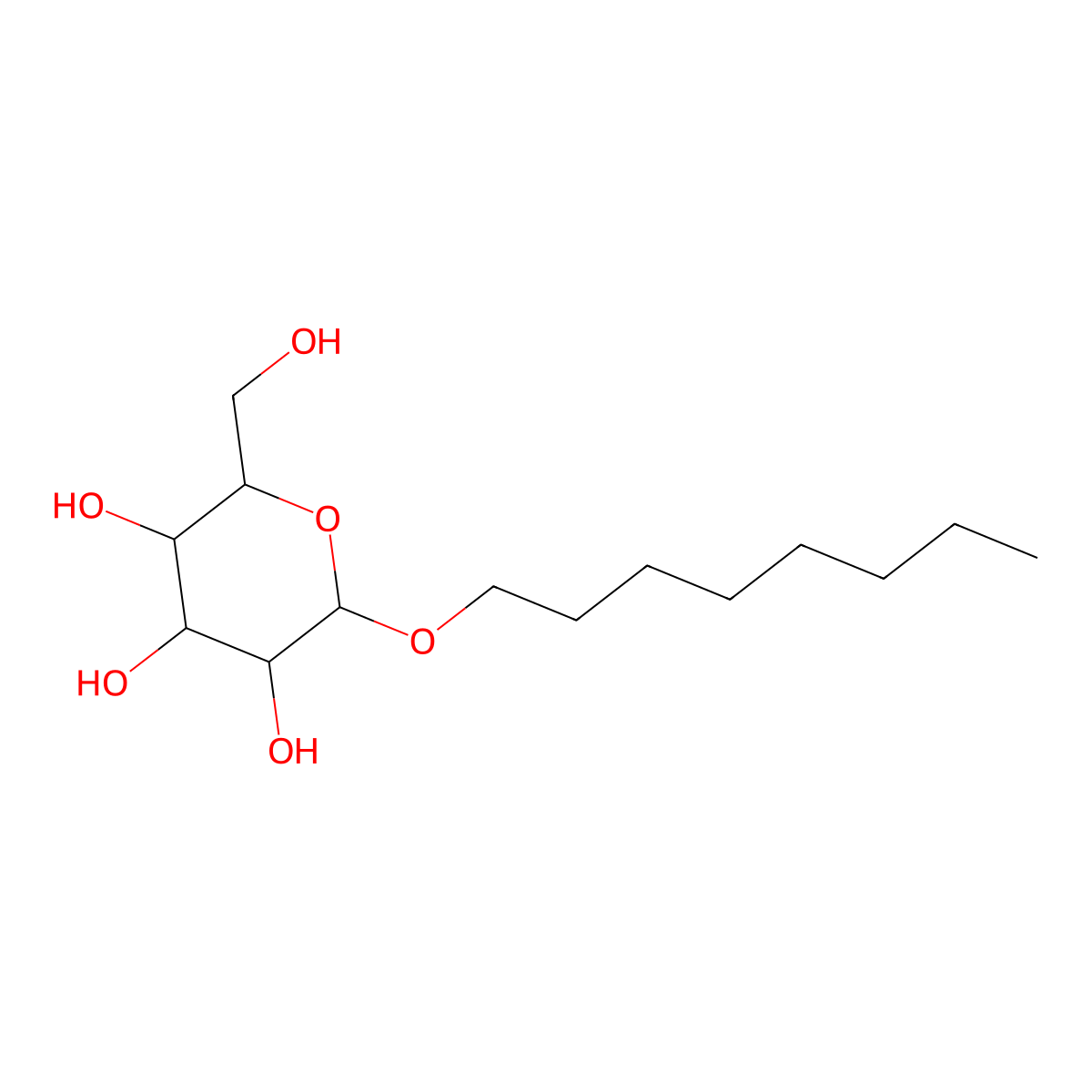 octyl alpha-D-galactopyranoside molecular structure, CAS 149342-80-3