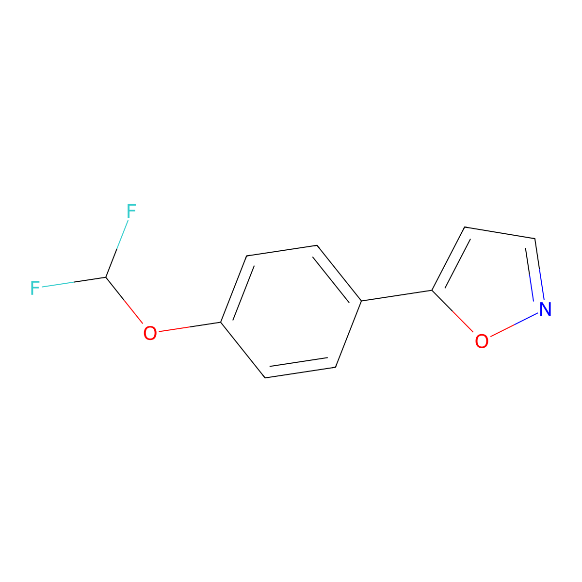 5-[4-(Difluoromethoxy)phenyl]-1,2-oxazole molecular structure, CAS 1493428-68-4
