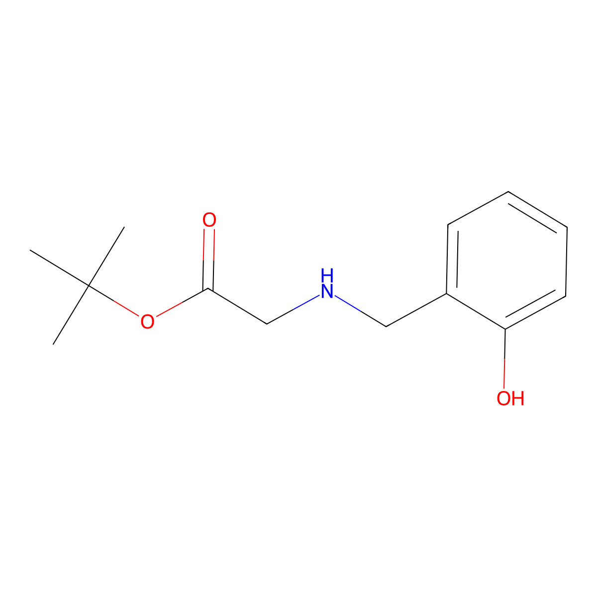 Tert-butyl 2-{[(2-hydroxyphenyl)methyl]amino}acetate molecular structure, CAS 1493430-32-2
