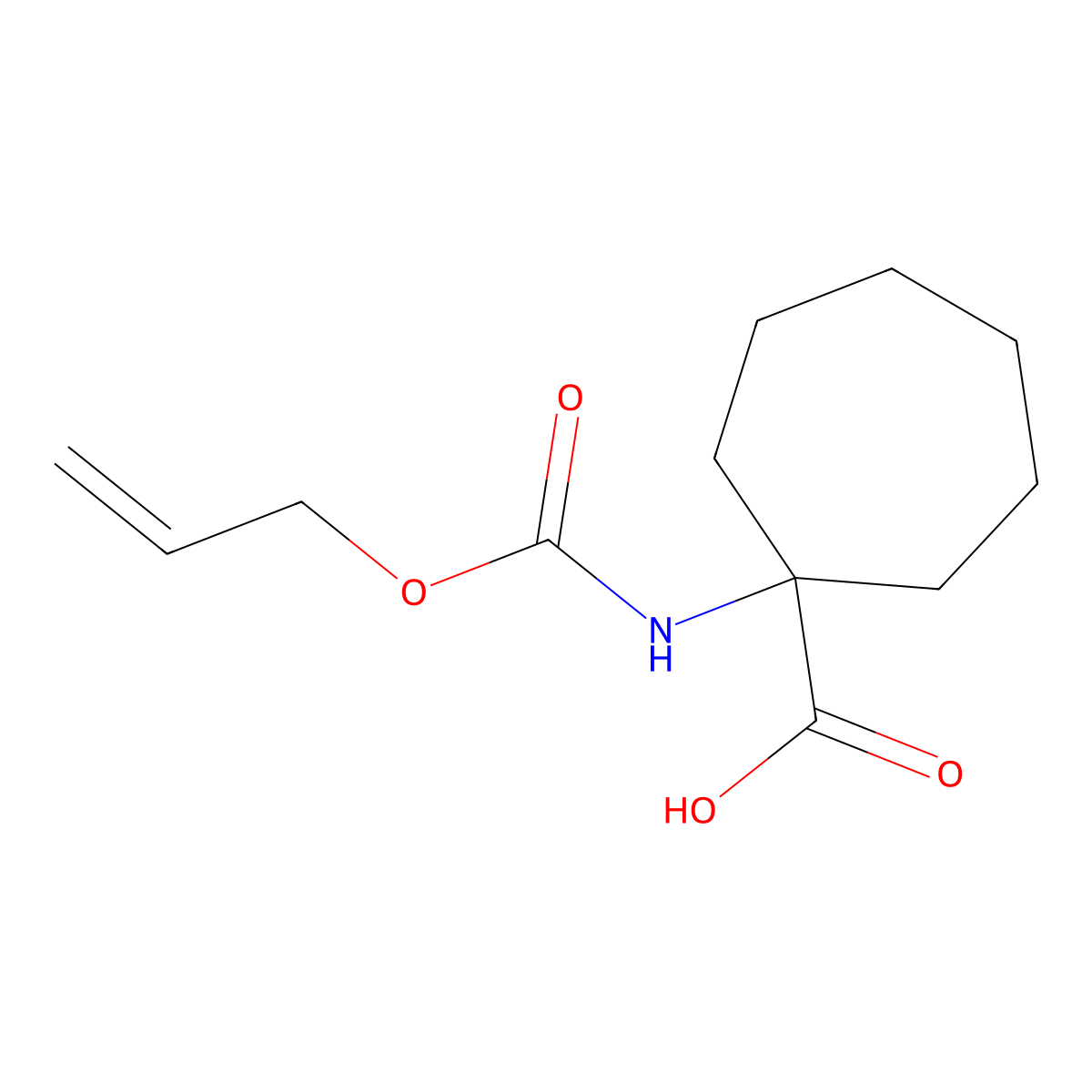 1-{[(Prop-2-en-1-yloxy)carbonyl]amino}cycloheptane-1-carboxylic acid molecular structure, CAS 1493430-67-3