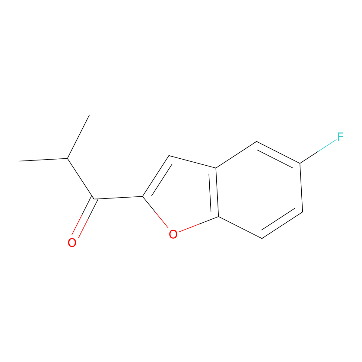 1-(5-Fluoro-1-benzofuran-2-yl)-2-methylpropan-1-one molecular structure, CAS 1493433-90-1