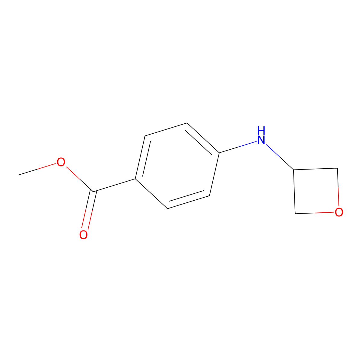 Methyl 4-[(oxetan-3-yl)amino]benzoate molecular structure, CAS 1493436-42-2