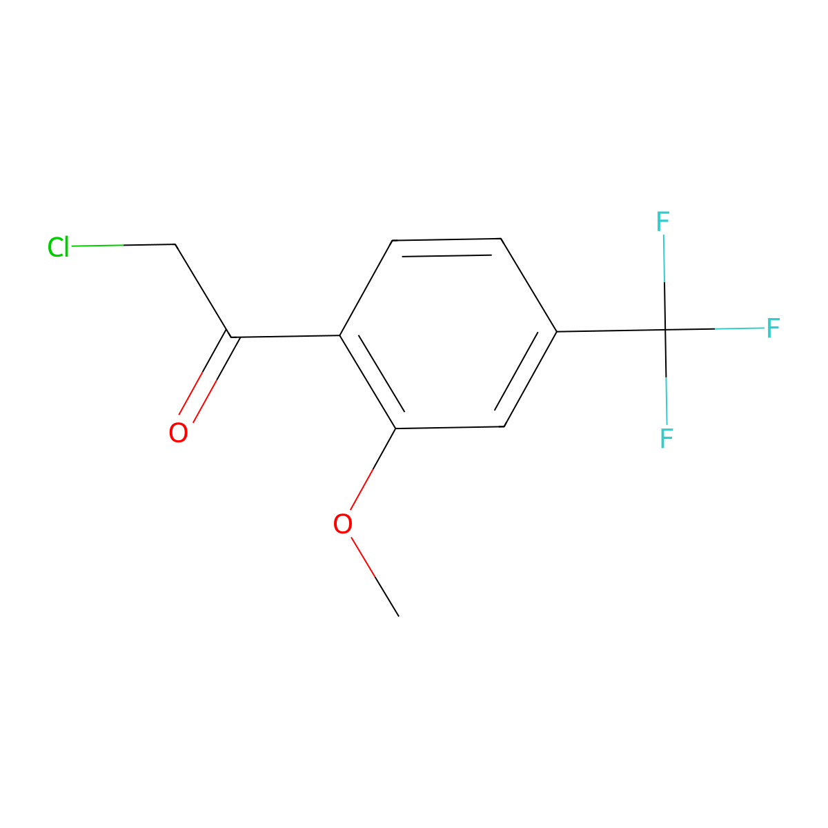 2-Chloro-1-[2-methoxy-4-(trifluoromethyl)phenyl]ethanone molecular structure, CAS 1493451-68-5