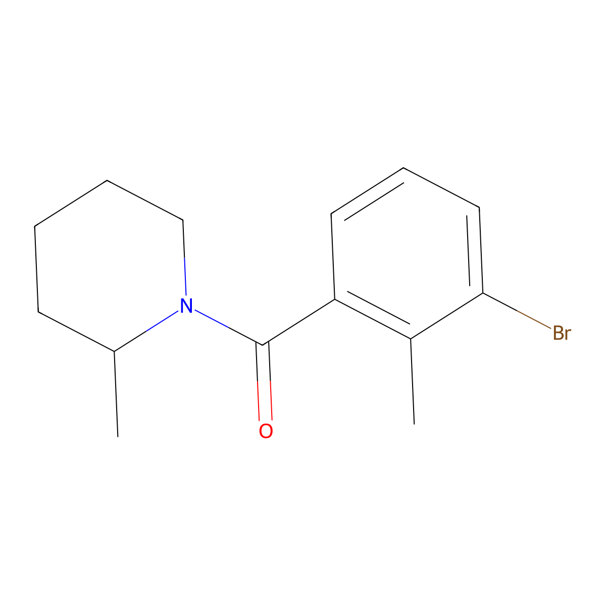 (3-Bromo-2-methylphenyl)(2-methyl-1-piperidinyl)methanone molecular structure, CAS 1493454-22-0