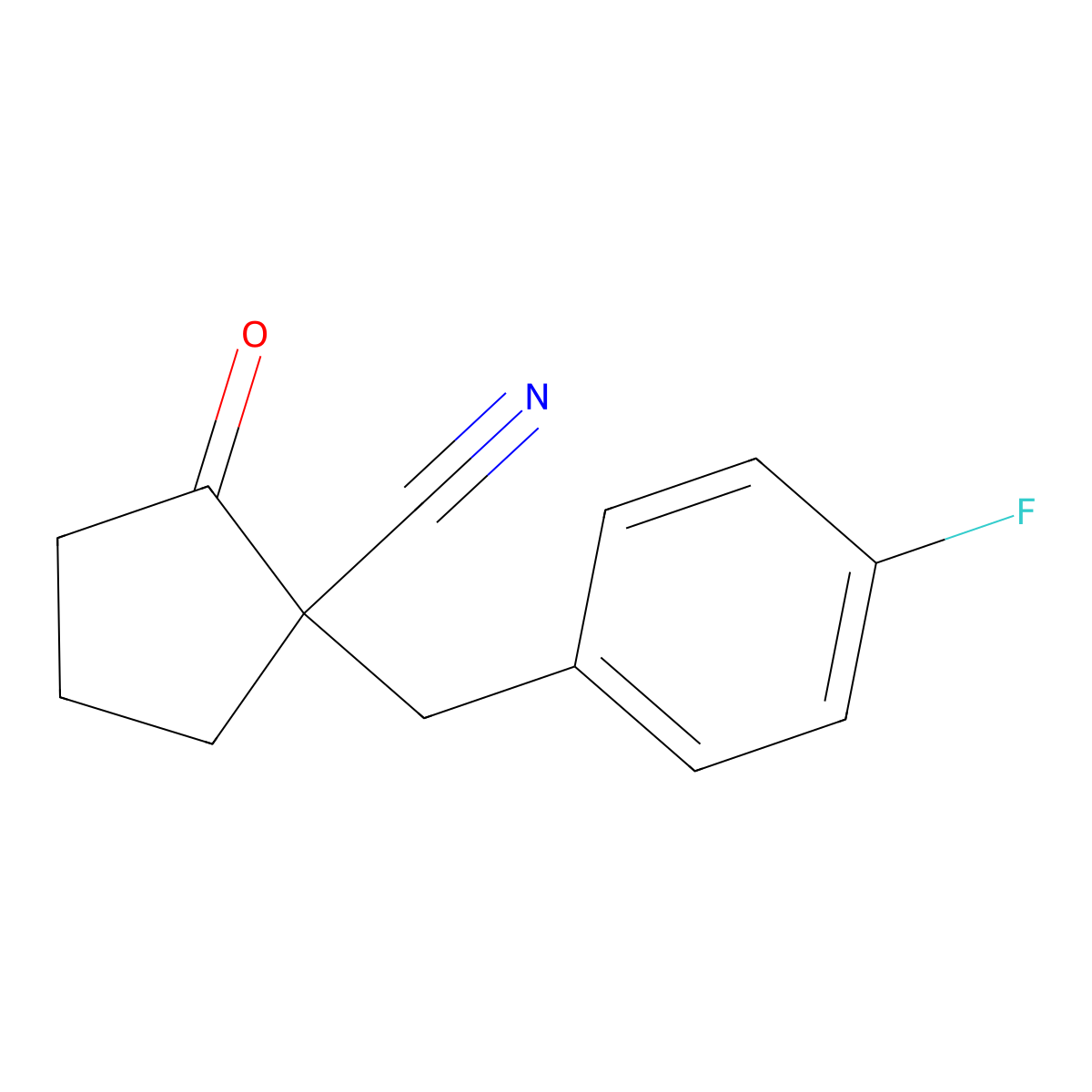 1-((4-Fluorophenyl)methyl)-2-oxocyclopentane-1-carbonitrile molecular structure, CAS 1493457-80-9