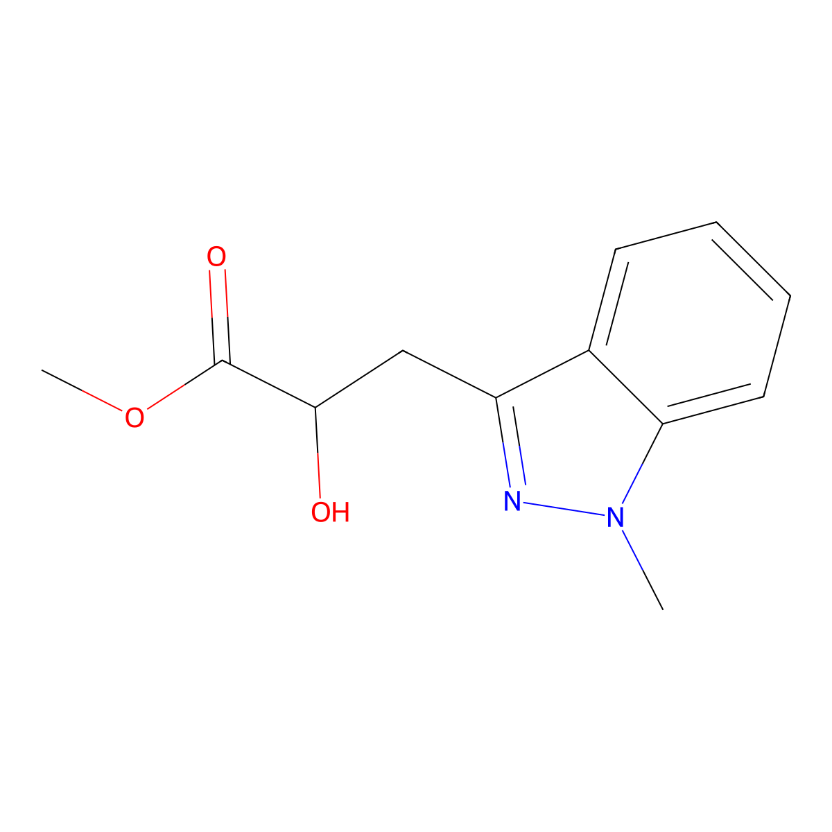 Methyl 2-hydroxy-3-(1-methyl-1h-indazol-3-yl)propanoate molecular structure, CAS 1493469-43-4