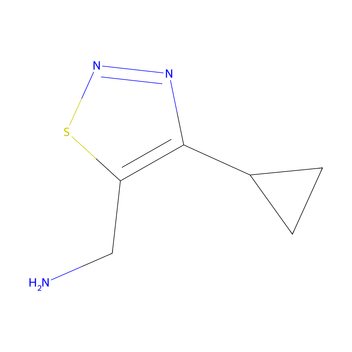 (4-Cyclopropylthiadiazol-5-yl)methanamine molecular structure, CAS 1493472-10-8