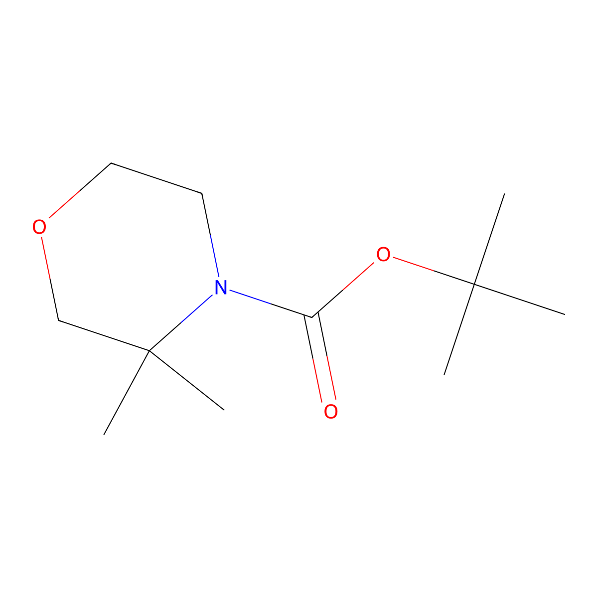 Tert-butyl 3,3-dimethylmorpholine-4-carboxylate molecular structure, CAS 1493480-61-7