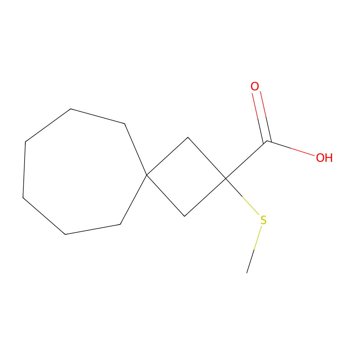 2-(Methylsulfanyl)spiro[3.6]decane-2-carboxylic acid molecular structure, CAS 1493496-00-6