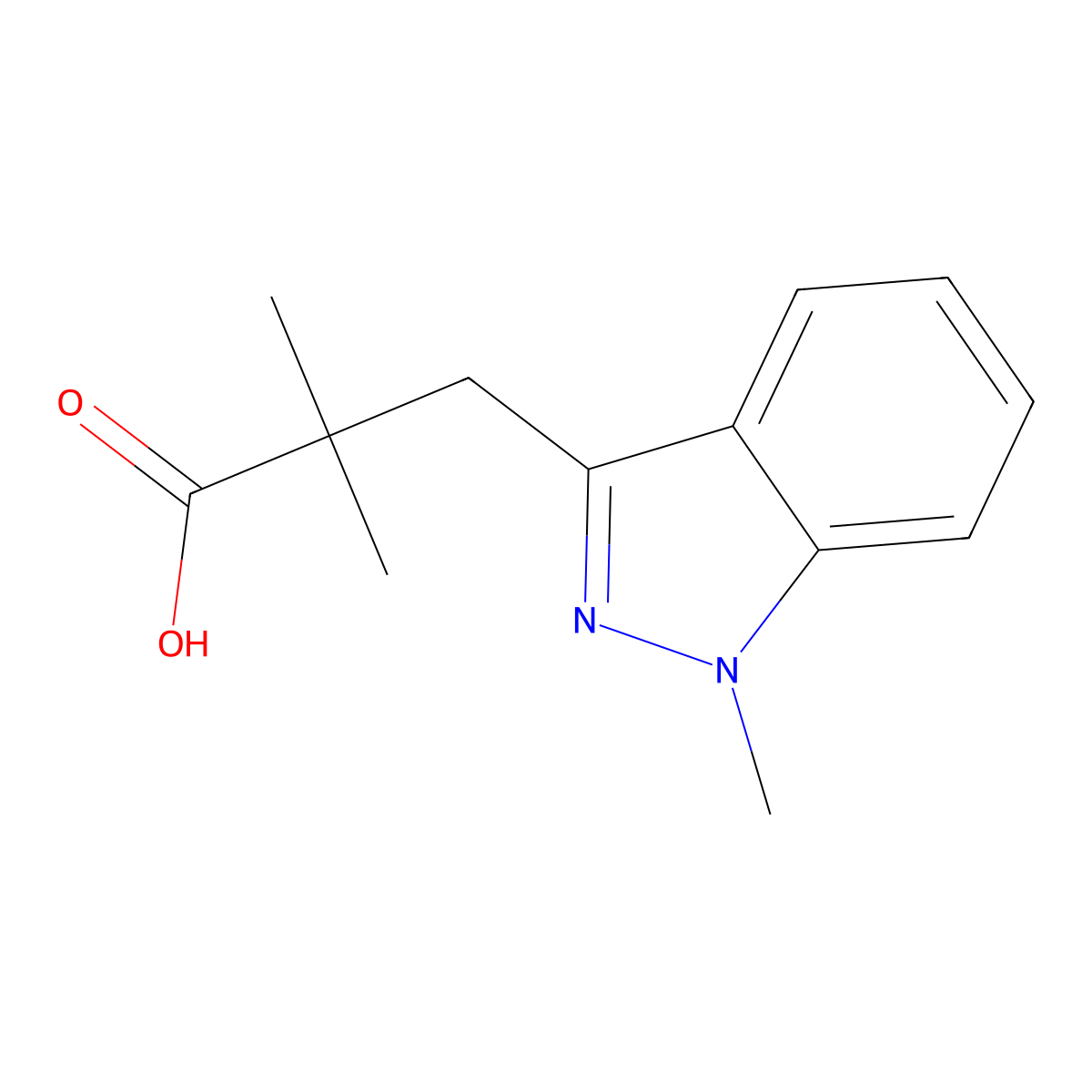 2,2-Dimethyl-3-(1-methyl-1h-indazol-3-yl)propanoic acid molecular structure, CAS 1493515-77-7
