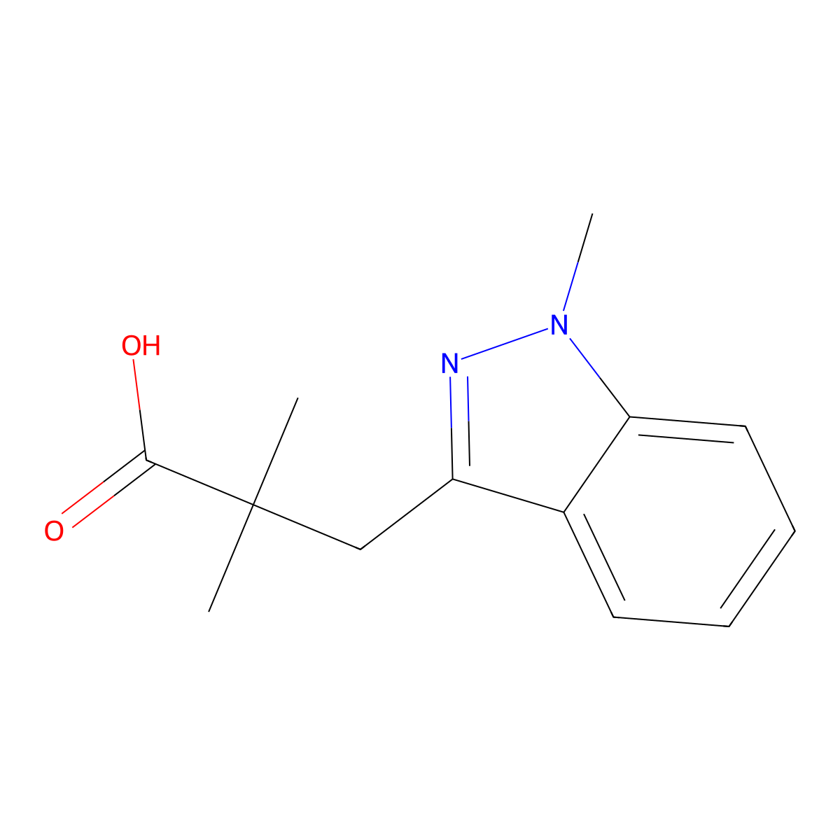 2,2-Dimethyl-3-(1-methyl-1h-indazol-3-yl)propanoic acid molecular structure, CAS 1493515-77-7