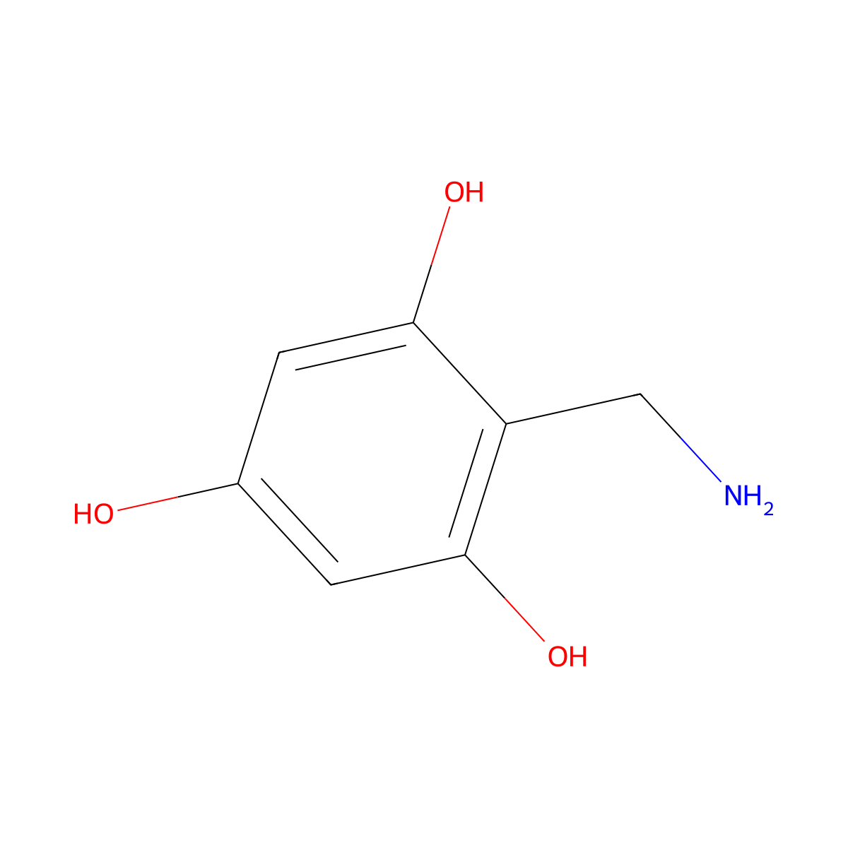 2-(Aminomethyl)benzene-1,3,5-triol molecular structure, CAS 1493524-97-2