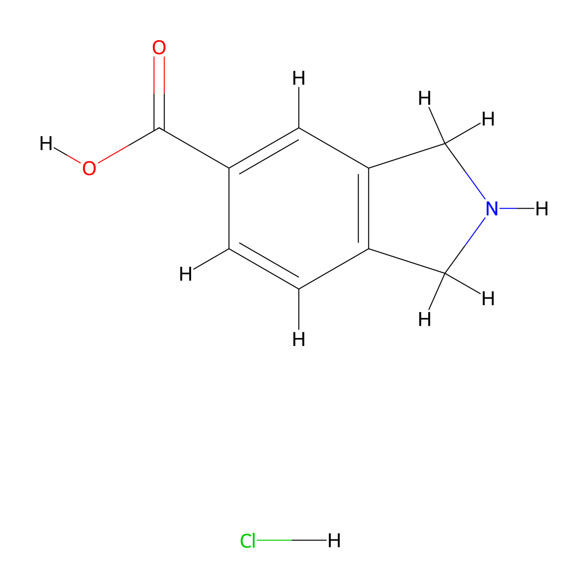 2,3-dihydro-1H-isoindole-5-carboxylic acid hydrochloride molecular structure, CAS 149353-72-0