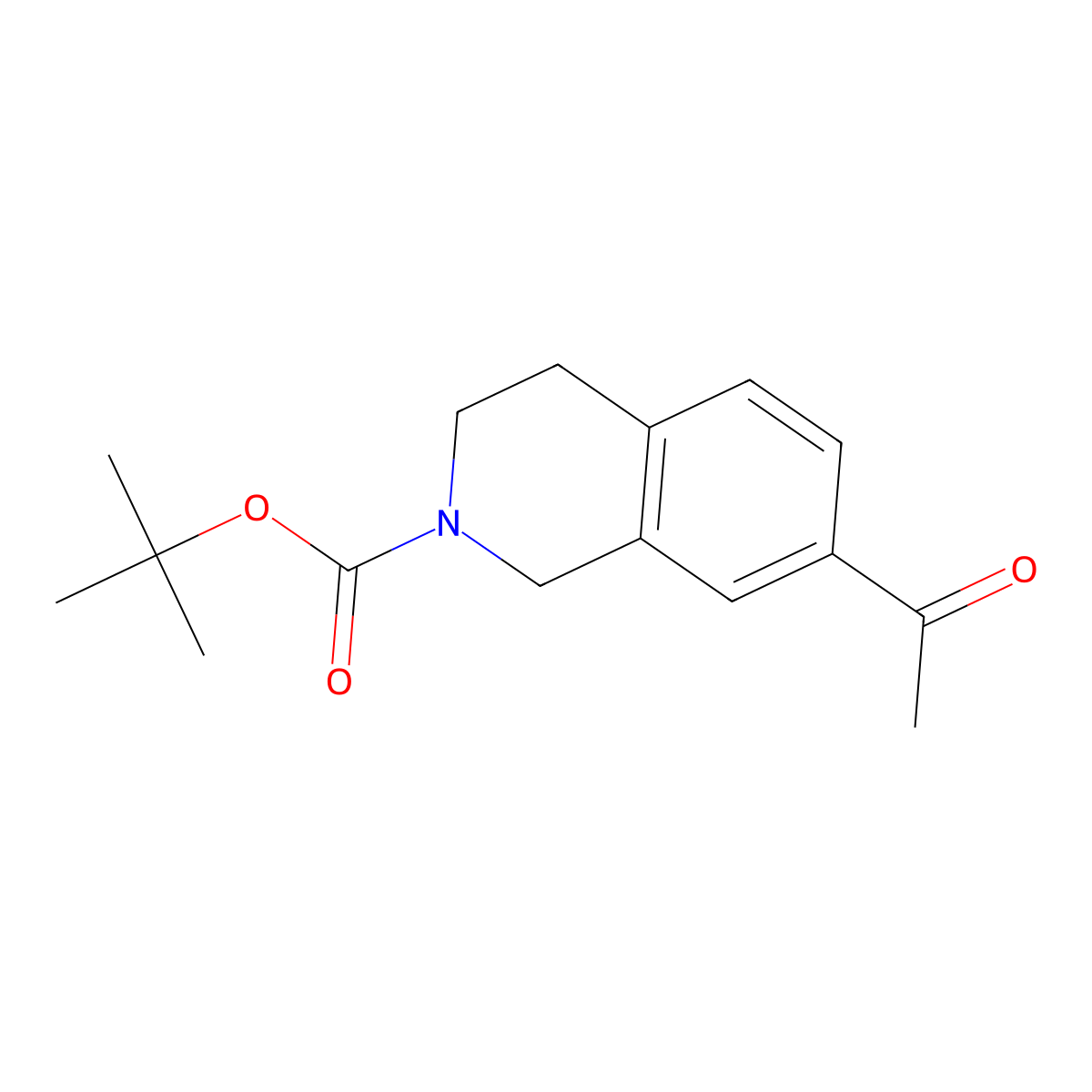 tert-Butyl 7-acetyl-3,4-dihydroisoquinoline-2(1H)-carboxylate molecular structure, CAS 149353-74-2