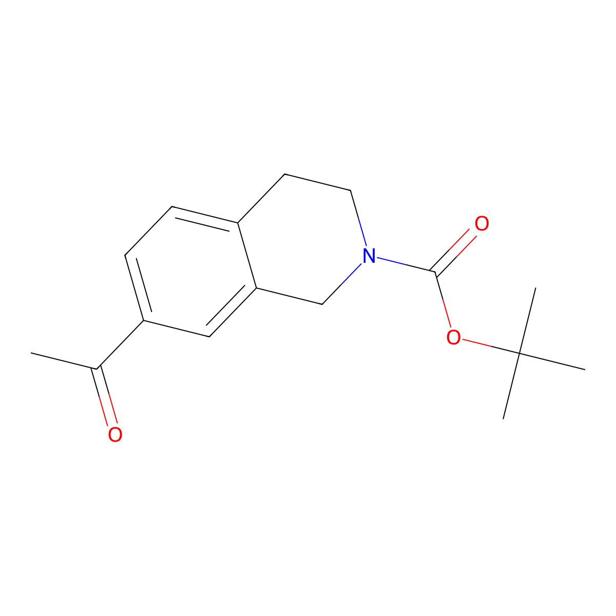 tert-Butyl 7-acetyl-3,4-dihydroisoquinoline-2(1H)-carboxylate molecular structure, CAS 149353-74-2