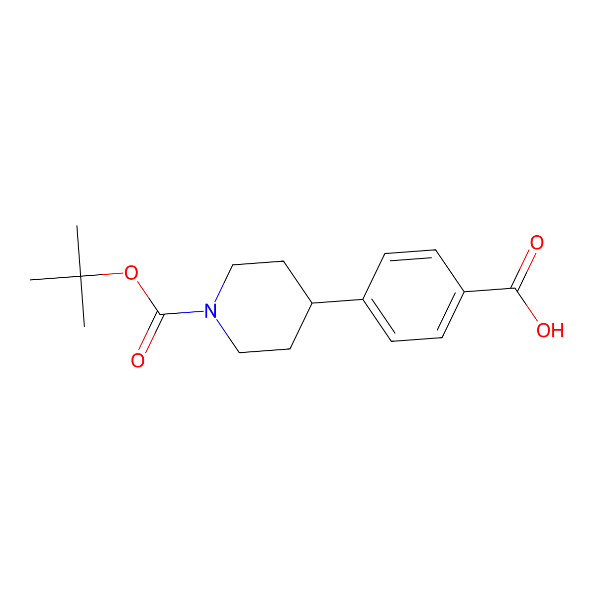 4-(4-Carboxy-phenyl)-piperidine-1-carboxylic acid tert-butyl ester molecular structure, CAS 149353-75-3
