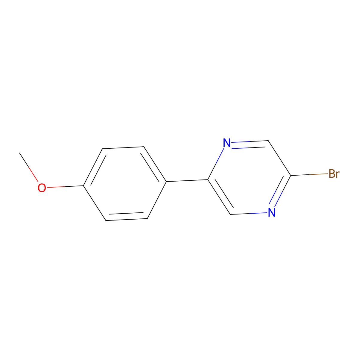 2-Bromo-5-(4-methoxyphenyl)pyrazine molecular structure, CAS 149353-81-1
