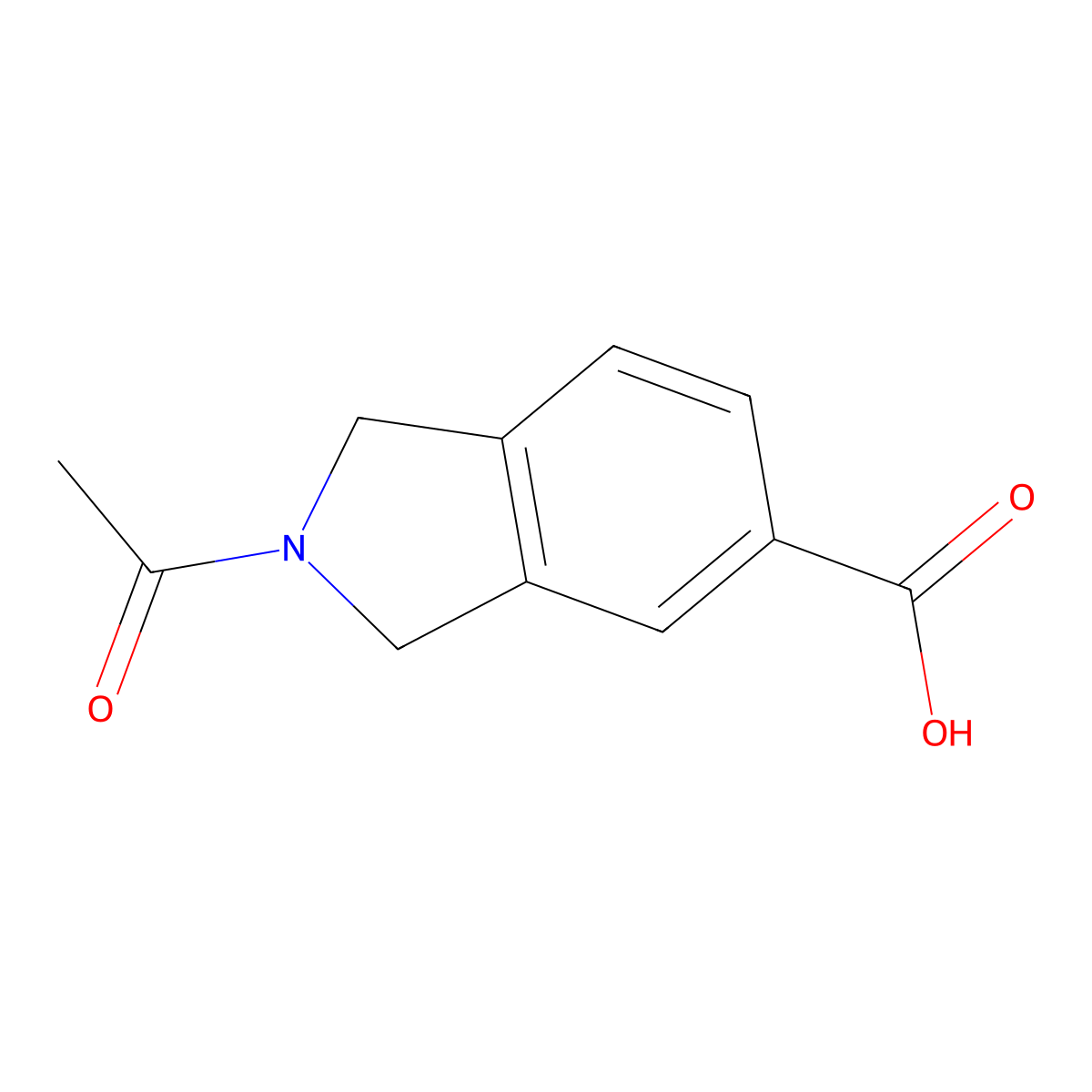 2-acetyl-2,3-dihydro-1H-isoindole-5-carboxylic acid molecular structure, CAS 149353-82-2