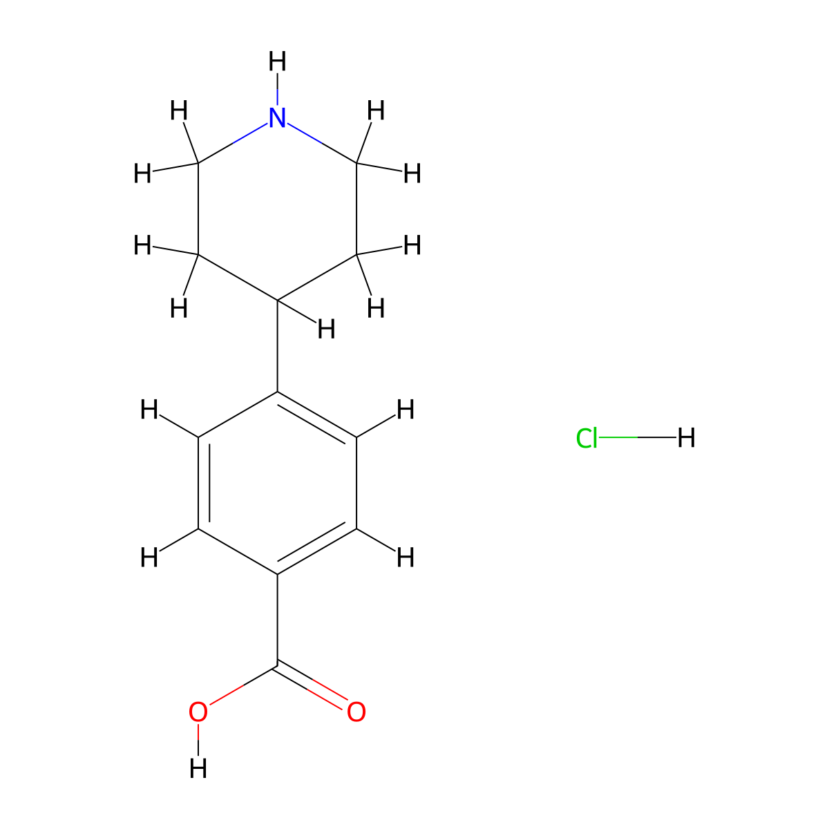 4-(Piperidin-4-YL)benzoic acid hydrochloride molecular structure, CAS 149353-84-4
