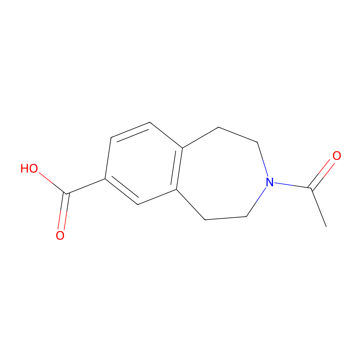 3-acetyl-2,3,4,5-tetrahydro-1H-3-benzazepine-7-carboxylic acid molecular structure, CAS 149353-94-6