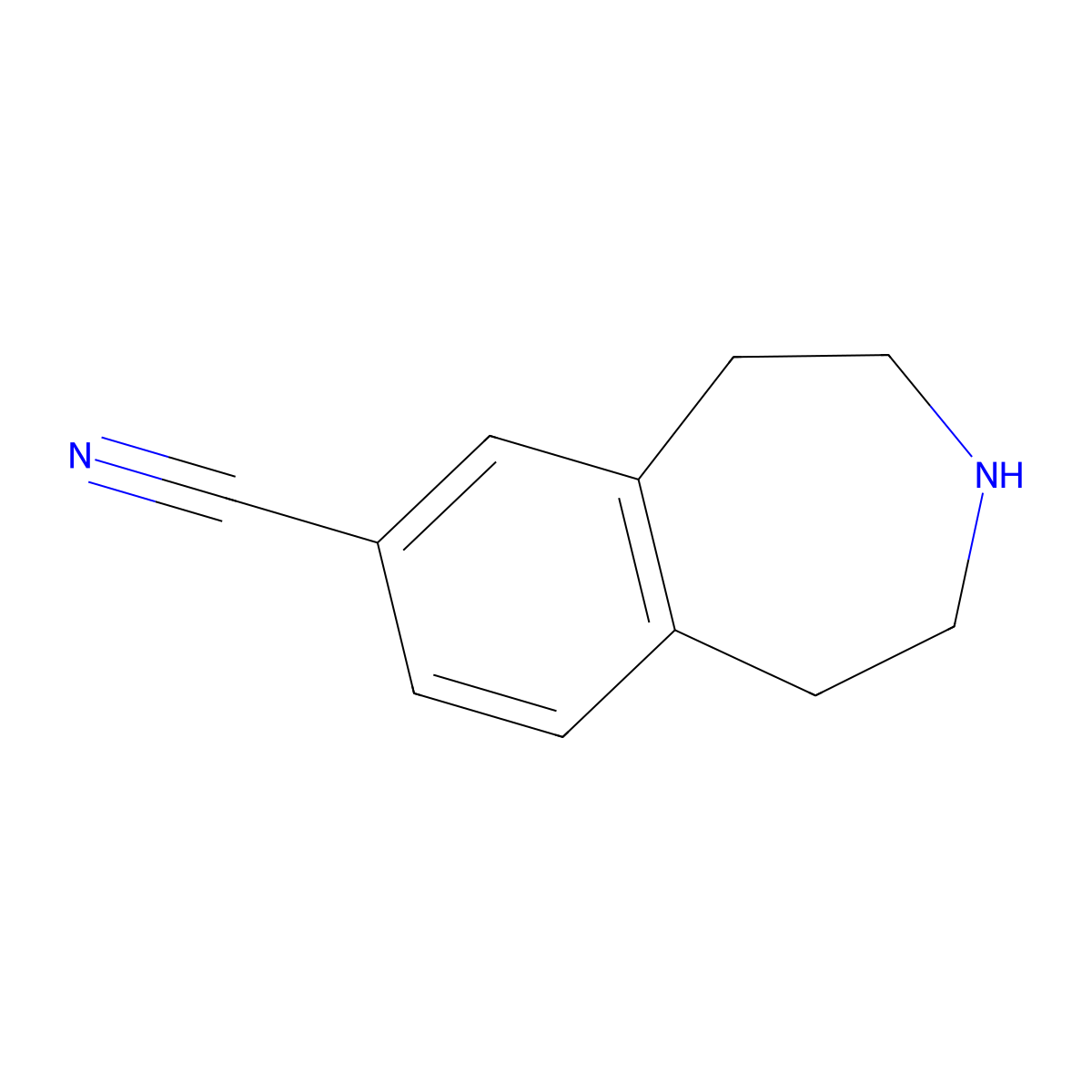 2,3,4,5-Tetrahydro-1H-3-benzazepine-7-carbonitrile molecular structure, CAS 149354-01-8