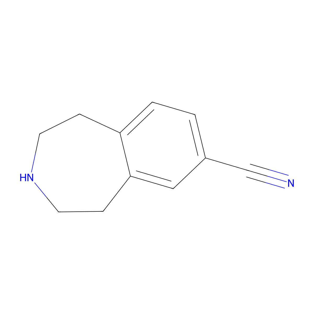 2,3,4,5-Tetrahydro-1H-3-benzazepine-7-carbonitrile molecular structure, CAS 149354-01-8