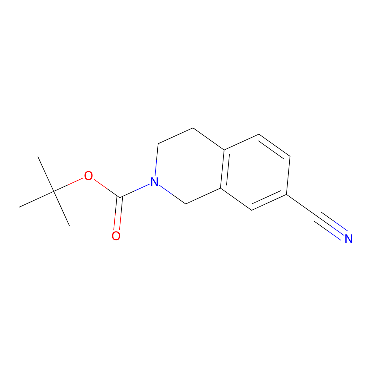 tert-butyl 7-cyano-3,4-dihydroisoquinoline-2(1H)-carboxylate molecular structure, CAS 149354-03-0