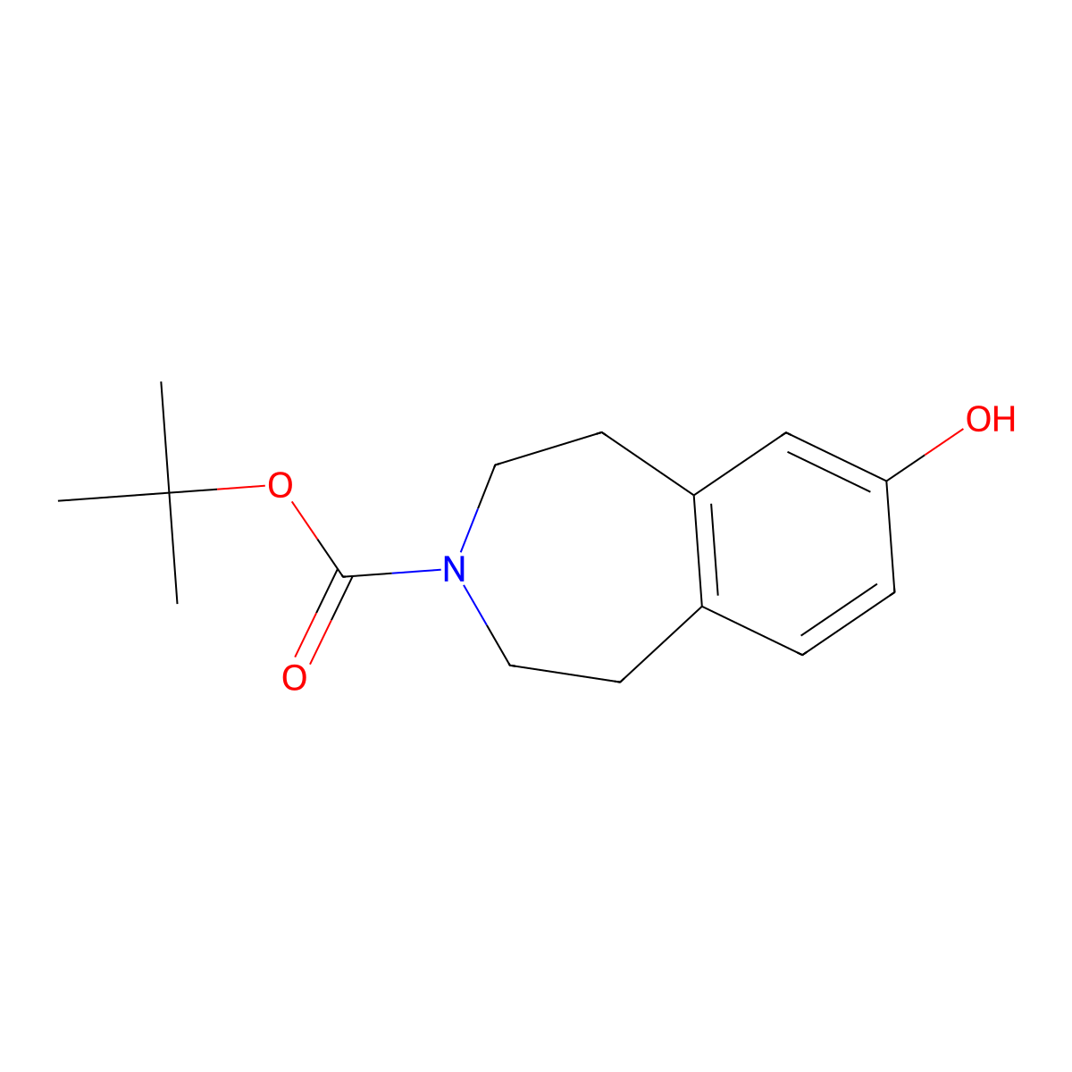 tert-butyl 7-hydroxy-2,3,4,5-tetrahydro-1H-3-benzazepine-3-carboxylate molecular structure, CAS 149354-10-9