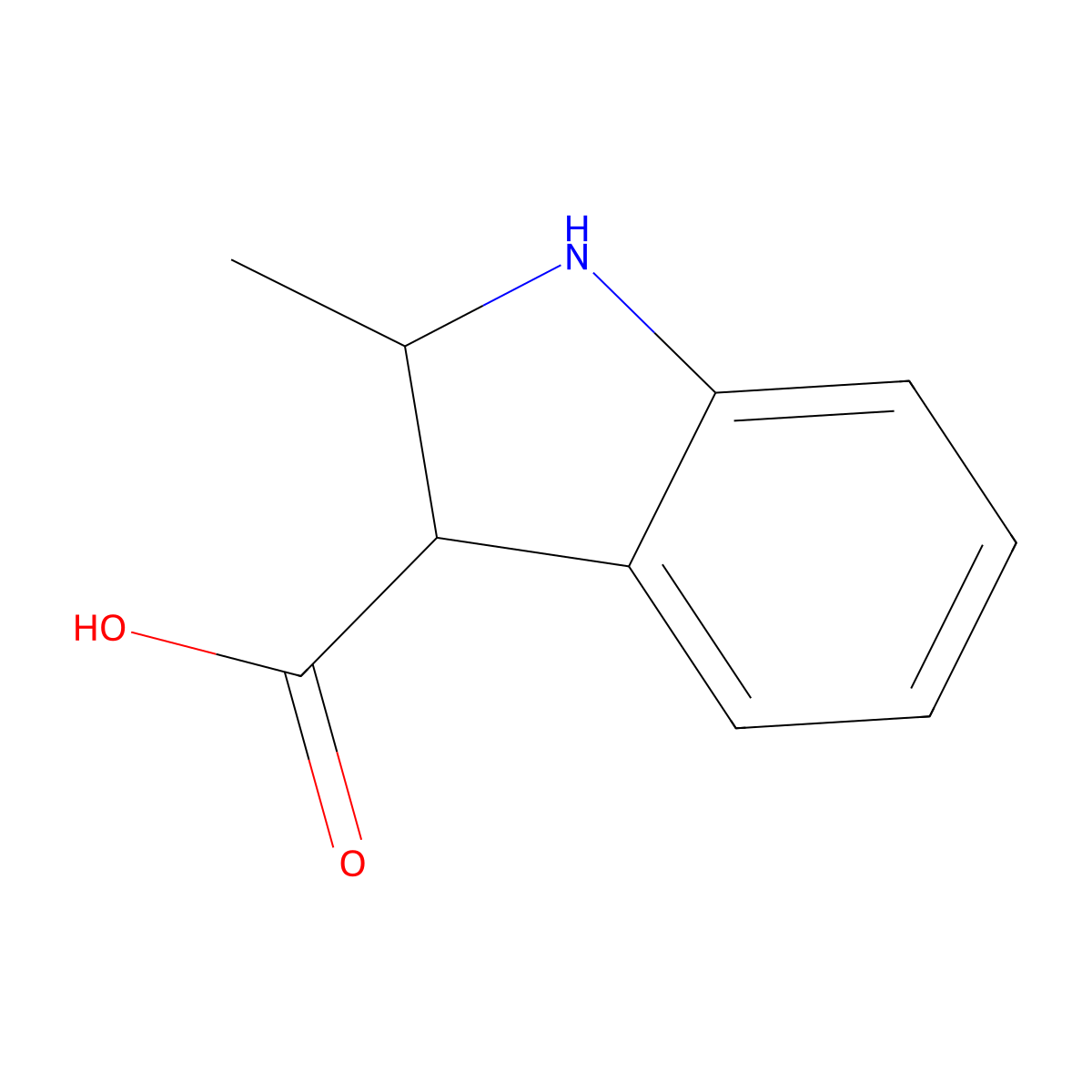 2-methyl-2,3-dihydro-1H-indole-3-carboxylic acid molecular structure, CAS 1493540-09-2