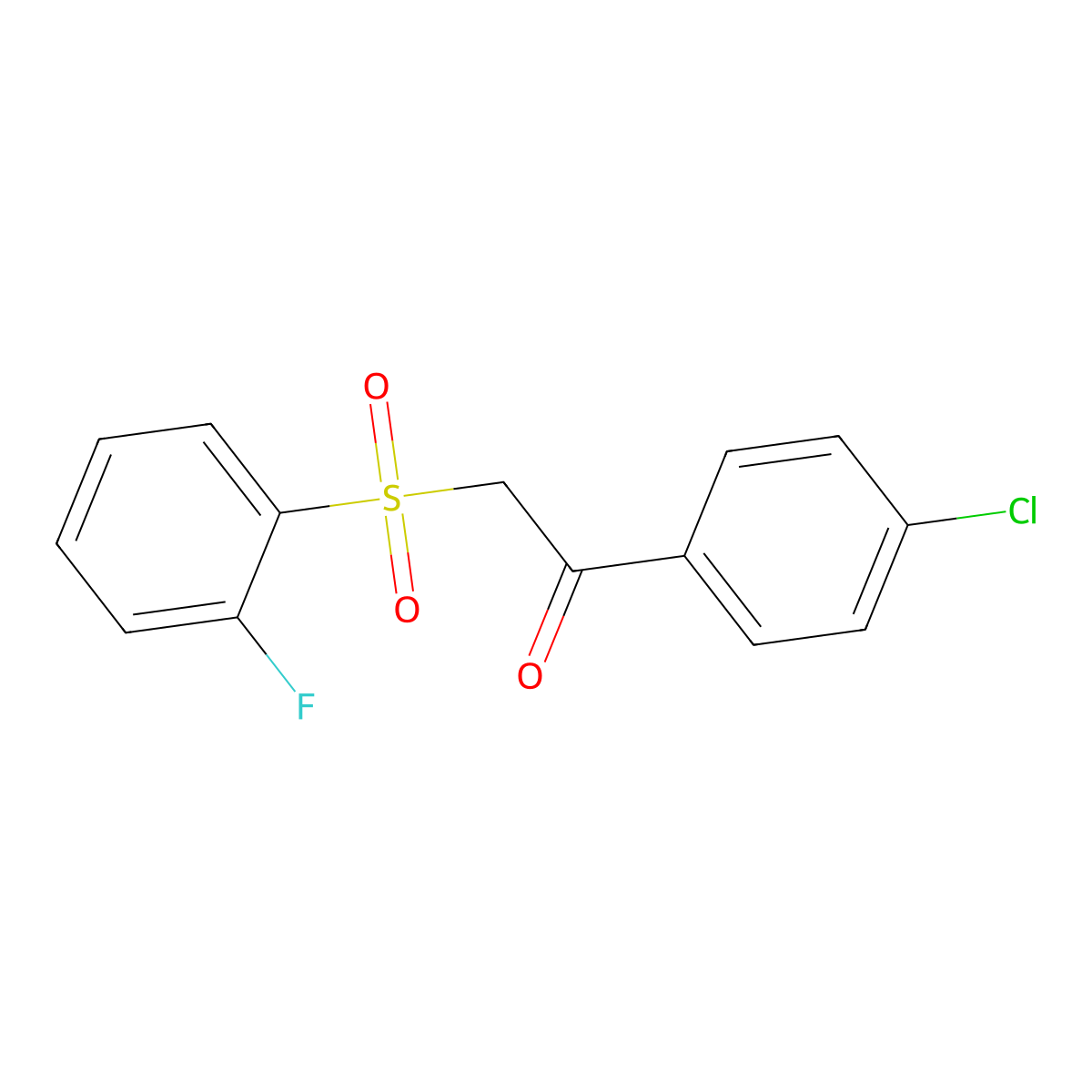 1-(4-Chlorophenyl)-2-[(2-fluorophenyl)sulfonyl]ethanone molecular structure, CAS 1493545-94-0