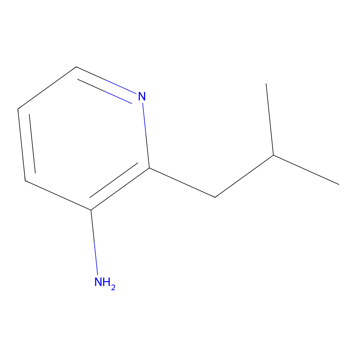 2-(2-Methylpropyl)pyridin-3-amine molecular structure, CAS 1493562-93-8