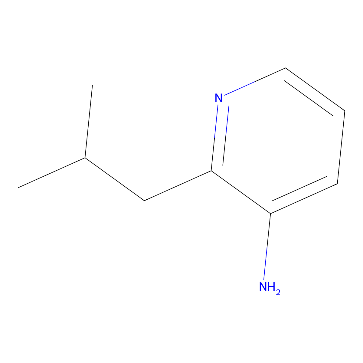 2-(2-Methylpropyl)pyridin-3-amine molecular structure, CAS 1493562-93-8