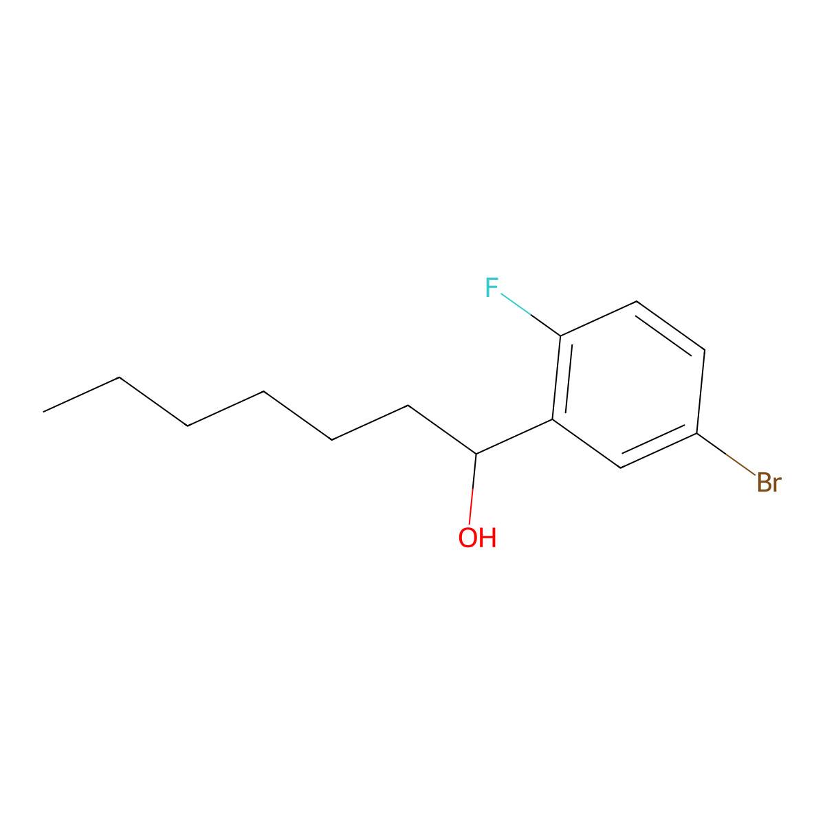 5-Bromo-2-fluoro-alpha-hexylbenZenemethanol molecular structure, CAS 1493568-16-3