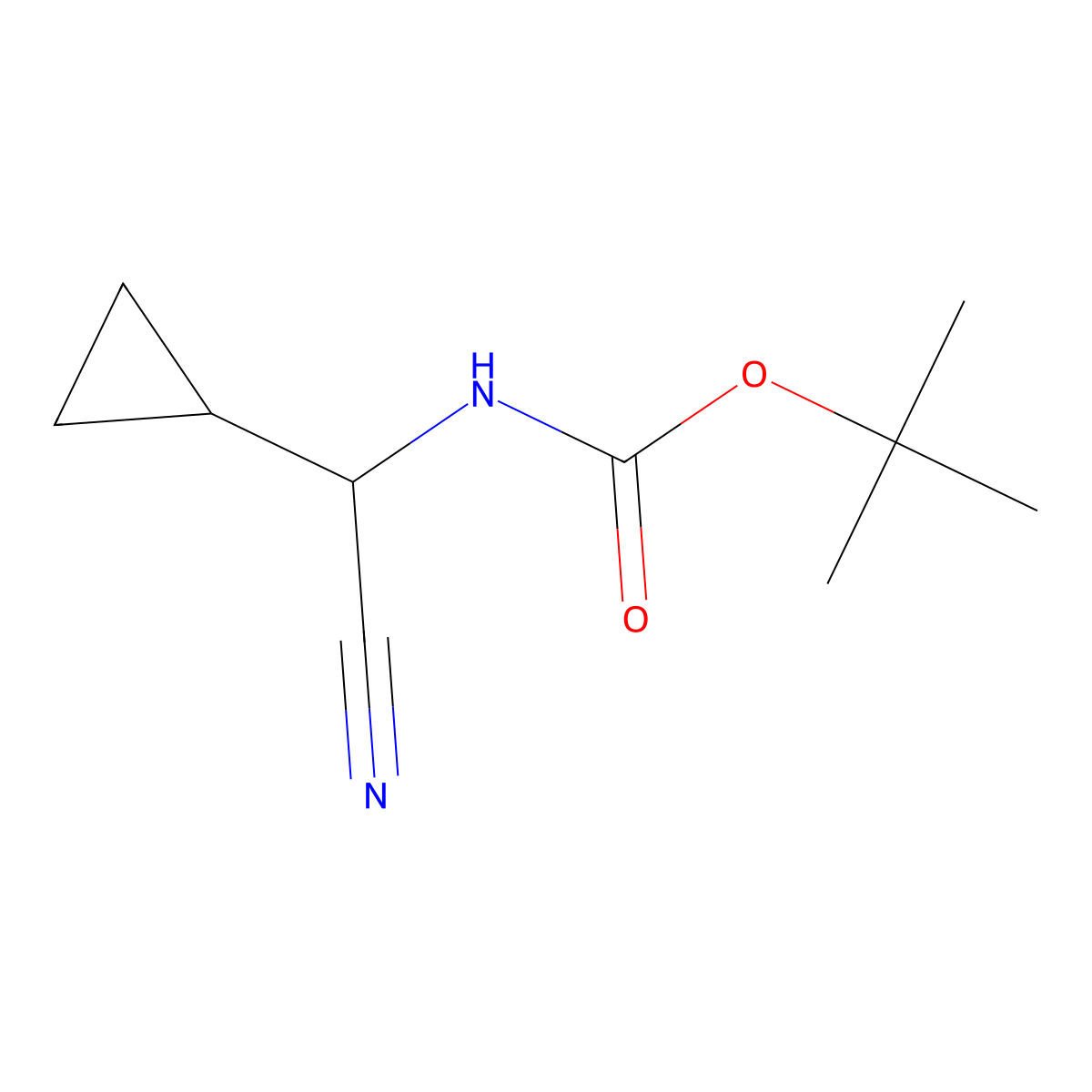 tert-Butyl (cyano(cyclopropyl)methyl)carbamate molecular structure, CAS 149357-91-5