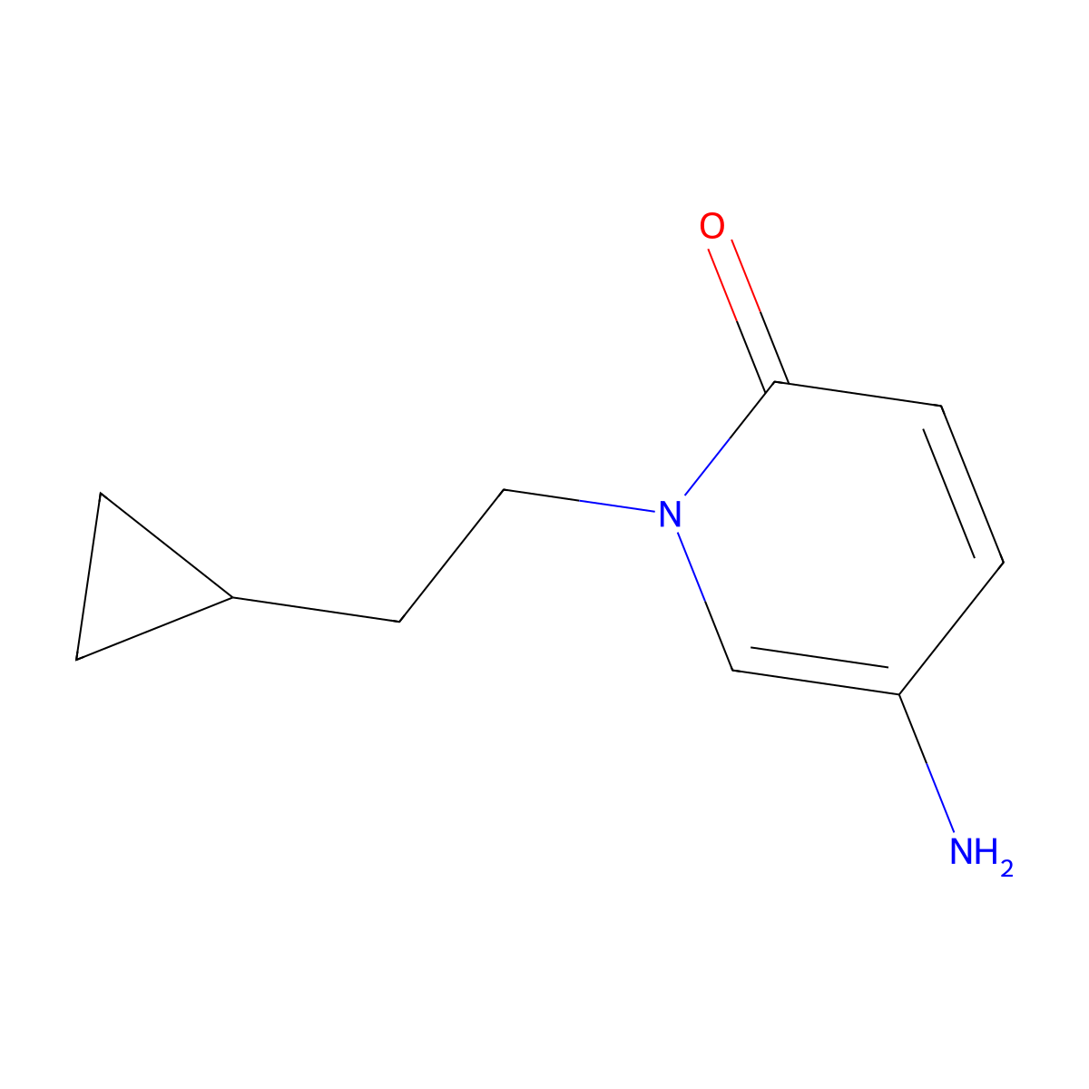 5-Amino-1-(2-cyclopropylethyl)-1,2-dihydropyridin-2-one molecular structure, CAS 1493578-98-5
