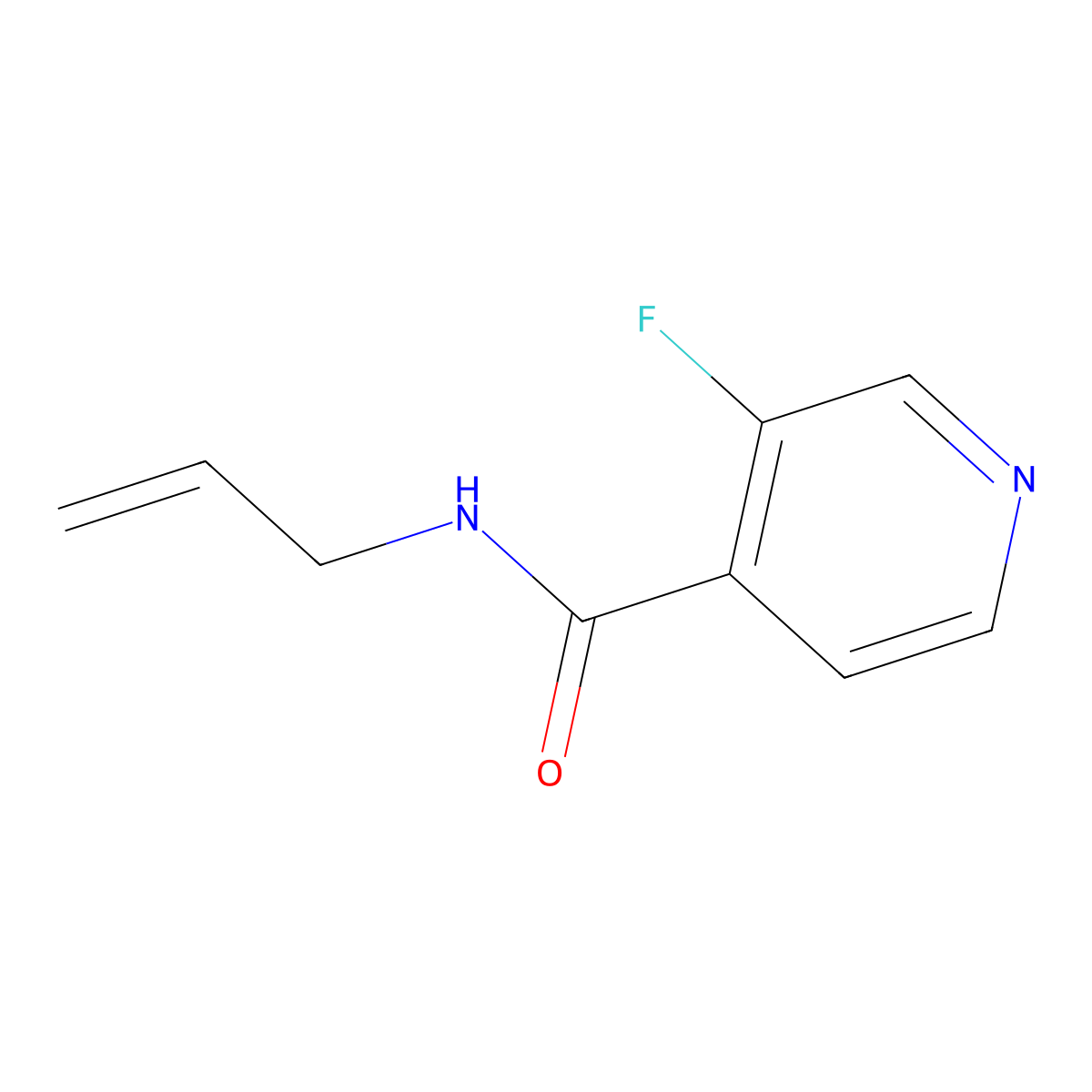 3-fluoro-N-(prop-2-en-1-yl)pyridine-4-carboxamide molecular structure, CAS 1493582-25-4