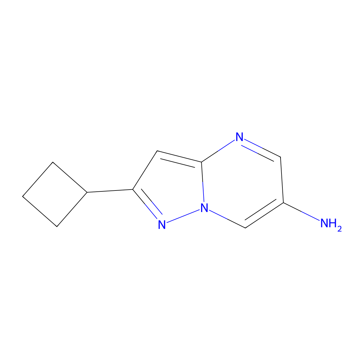 2-Cyclobutylpyrazolo[1,5-a]pyrimidin-6-amine molecular structure, CAS 1493586-69-8