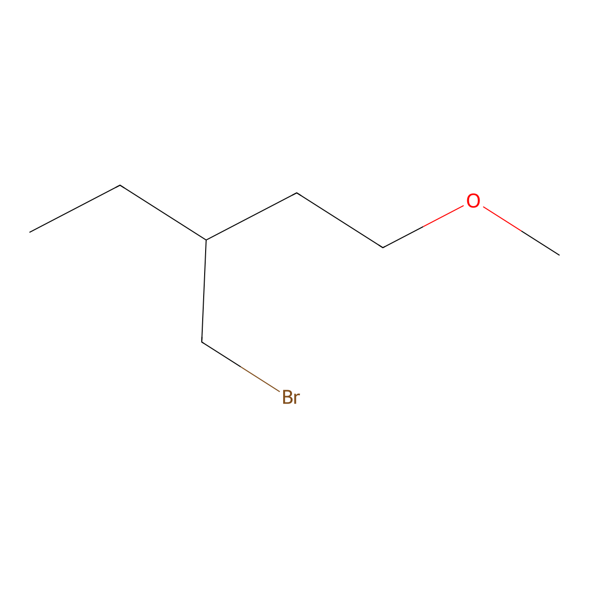 3-(Bromomethyl)-1-methoxypentane molecular structure, CAS 1493588-60-5