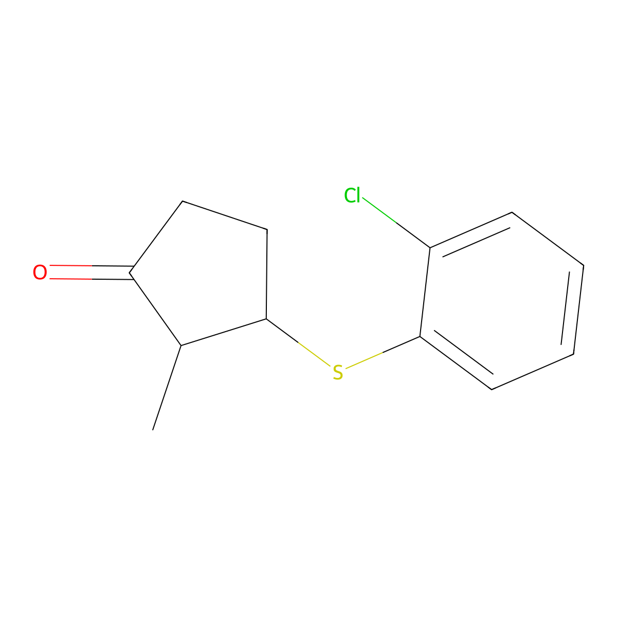 3-[(2-Chlorophenyl)sulfanyl]-2-methylcyclopentan-1-one molecular structure, CAS 1493592-72-5