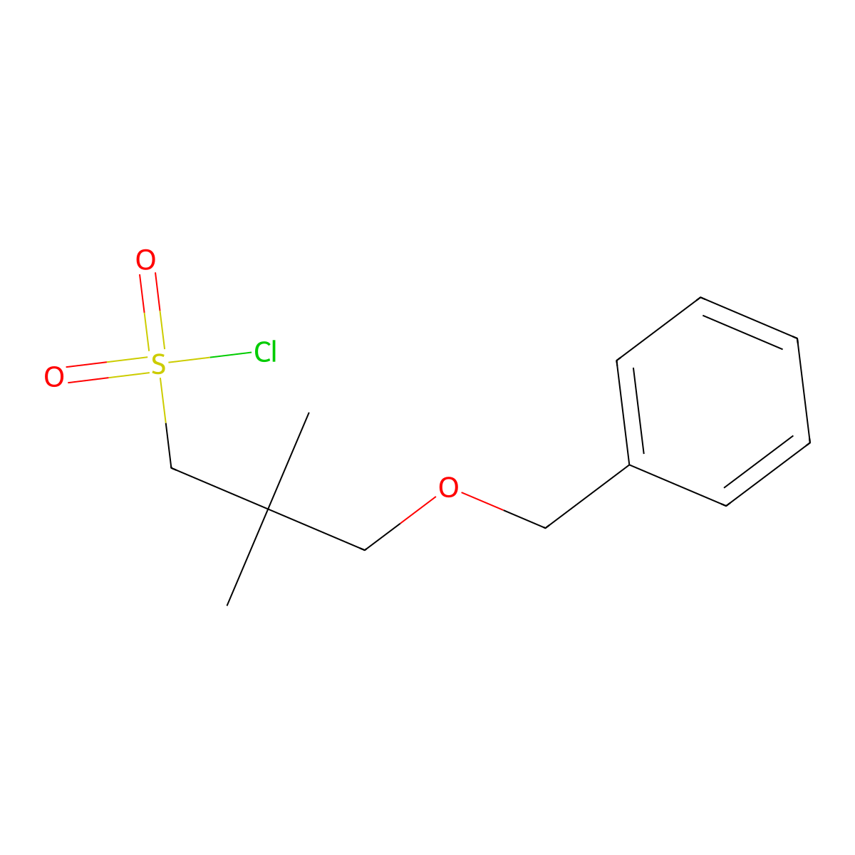 3-(Benzyloxy)-2,2-dimethylpropane-1-sulfonyl chloride molecular structure, CAS 1493596-78-3