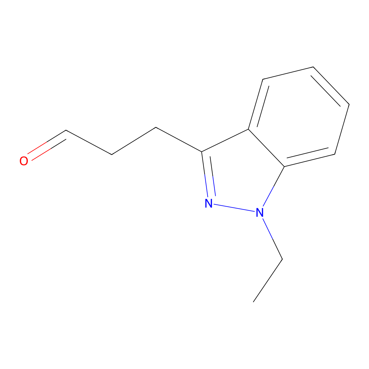 3-(1-ethyl-1H-indazol-3-yl)propanal molecular structure, CAS 1493603-82-9