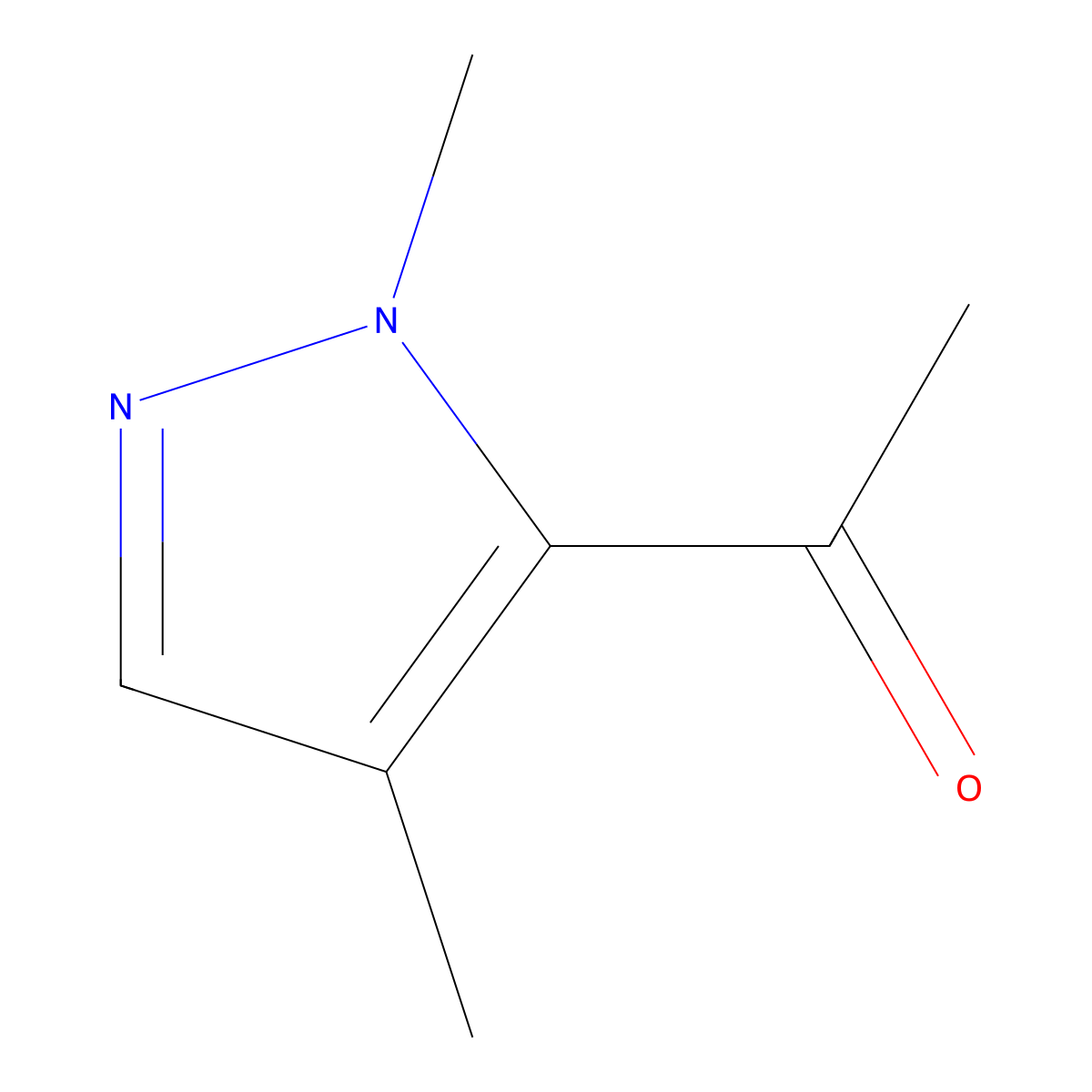 1-(1,4-dimethyl-1H-pyrazol-5-yl)ethan-1-one molecular structure, CAS 1493607-33-2