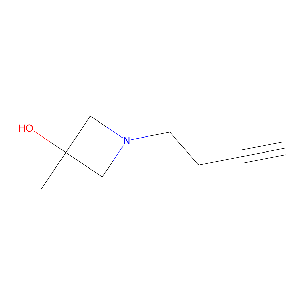 1-(But-3-yn-1-yl)-3-methylazetidin-3-ol molecular structure, CAS 1493615-26-1