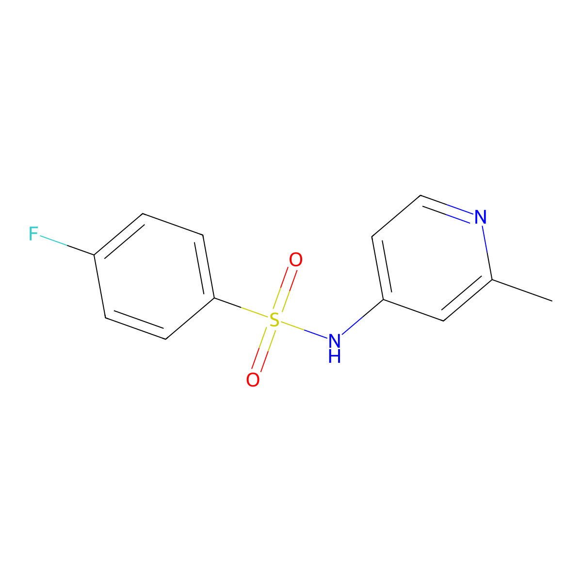 4-fluoro-N-(2-methylpyridin-4-yl)benzene-1-sulfonamide molecular structure, CAS 1493635-71-4