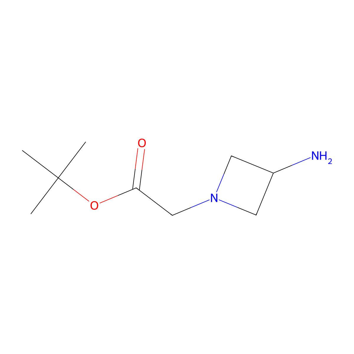 Tert-butyl 2-(3-aminoazetidin-1-yl)acetate molecular structure, CAS 1493642-45-7