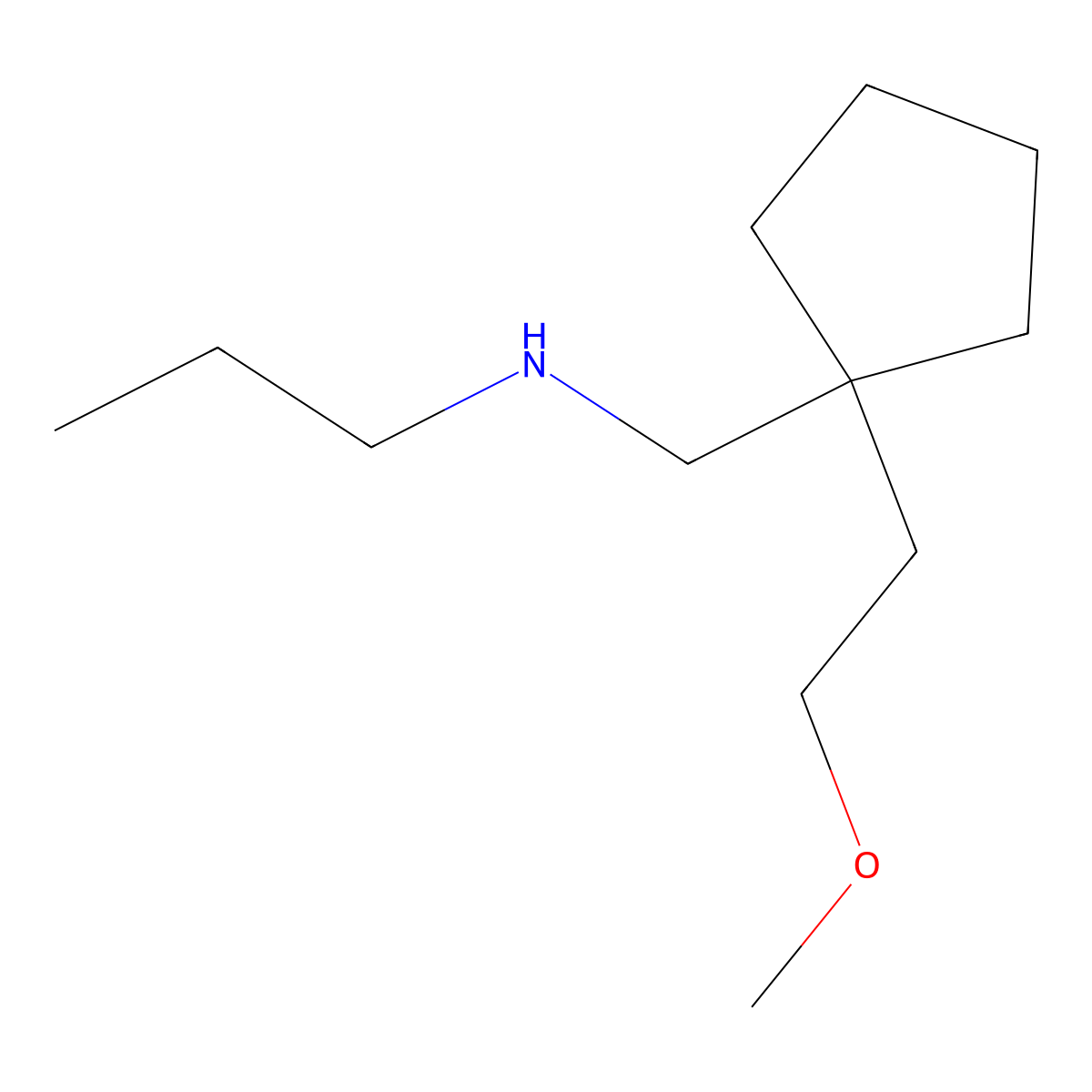 {[1-(2-Methoxyethyl)cyclopentyl]methyl}(propyl)amine molecular structure, CAS 1493646-89-1