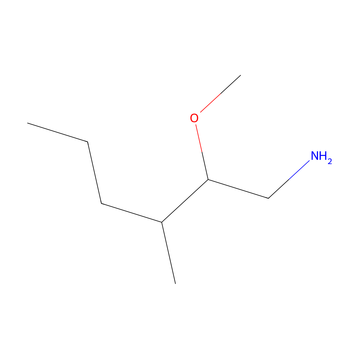 2-Methoxy-3-methylhexan-1-amine molecular structure, CAS 1493649-34-5