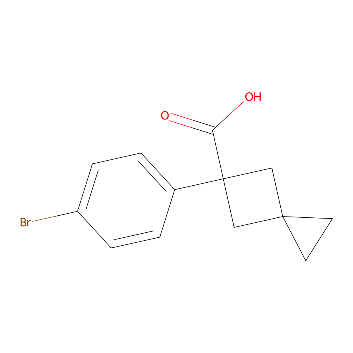 5-(4-Bromophenyl)spiro[2.3]hexane-5-carboxylic acid molecular structure, CAS 1493650-94-4